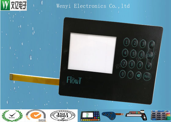 Голубая кнопочная панель переключателя мембраны окна LCD с финишем задней части 3M468 слипчивым штейновым