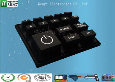 Черная ключевая изготовленная на заказ кнопочная панель силикона/белая кнопочная панель печати шелковой ширмы проводная резиновая